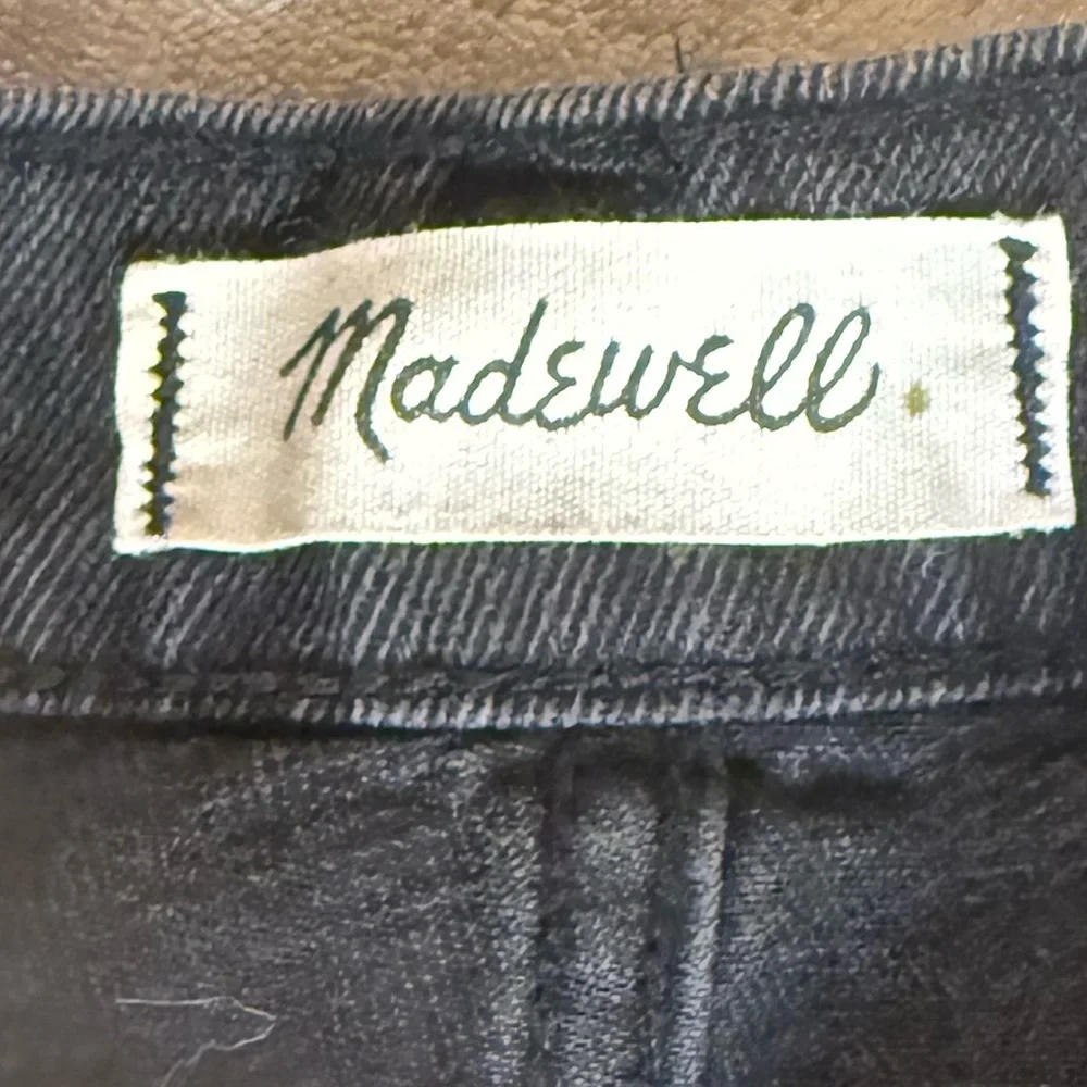 2 pc Madewell Textured Top & Frisco Black A-Line Denim Skirt Raw‎ Hem S/27